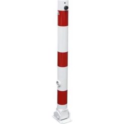 Absperrpfosten, Ø 76 mm, weiß / rot, klappbar, ohne Öse Schake