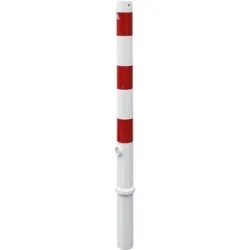 Absperrpfosten, Ø 76 mm, weiß / rot, herausnehmbar, ohne Öse Schake