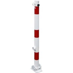 Absperrpfosten, Ø 60 mm, weiß / rot, klappbar, mit 1 Öse Schake