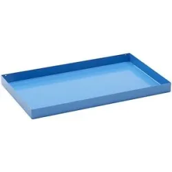 Stahl-Kleingebinde-Auffangwanne, LxBxH 1000 x 600 x 70 mm, mit Zulassung, Auffangvolumen 30 l, lichtblau eurokraft basic