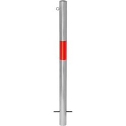 Sperrpfosten Morion, zum Einbetonieren, Ø 60 mm, feuerverzinkt / rot reflektierend, 1 Öse Moravia