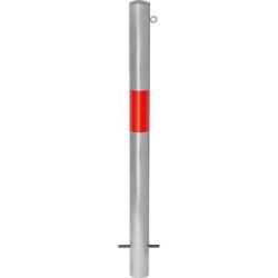 Sperrpfosten Morion, zum Einbetonieren, Ø 76 mm, feuerverzinkt / rot reflektierend, 1 Öse Moravia