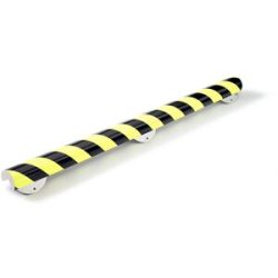 Knuffi® Eckschutz mit Montageschiene, Typ A+, 500-mm-Stück, schwarz / fluoreszierend SHG