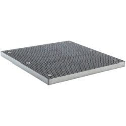 Niedrige Stahl-Flachwanne, Breite 1350 mm, Länge 1350 mm, Volumen 82 l eurokraft pro