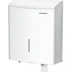 Duplex-Toilettenpapierspender, für 1 Großrolle oder 3 Haushaltsrollen, Edelstahl weiß AIR-WOLF