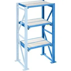 Schwerlast-Auszugregal, Einschubbreite 890 mm, Tiefe 860 mm, Anbauregal, lichtblau LISTA