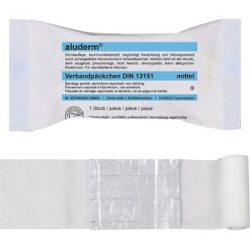 kaiserkraft aluderm®-Verbandpäckchen, Inhalt nach DIN 13151, ab 20 Stk, Kompresse mittel