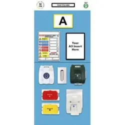 kaiserkraft Regal-Infoboard Einzelmarkierung, Erste Hilfe, HxB 2000 x 900 mm, blau
