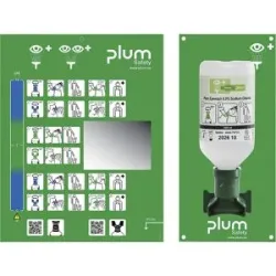 Augenspülstation, mit Spülflasche, 1 x 500 ml 0,9 % NaCl plum