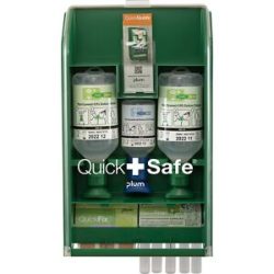 Erste-Hilfe-Station QuickSafe, Basic, HxB 430 x 253 mm, grün/transparent plum