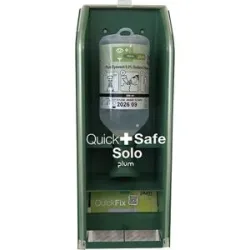 Erste-Hilfe-Station QuickSafe, Solo, befüllt, HxB 370 x 126 mm, grün/transparent plum