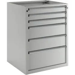 Schubladenschrank ohne Platte, Breite 760 mm, 6 Schubladen, Front lichtgrau ANKE