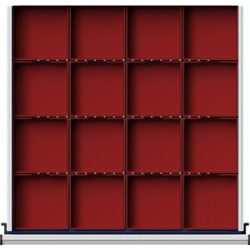Kunststoff-Kleinteilekasten, 16 Mulden für Schrankbreite 760 mm, für Schubladenhöhe 60 mm ANKE