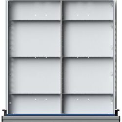 Trennblech für Schubladen-BxT 500 x 540 mm, ½-Teilung, für Schubladenhöhe 180 - 360 mm ANKE