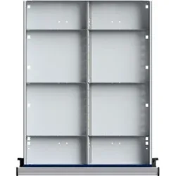 Schubladeneinteilung, Set mit 1 Längs- und 6 Querteilern, für 180 und 270 mm hohe Schubladen ANKE