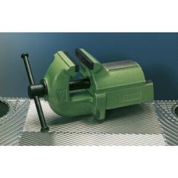 kaiserkraft Parallel-Schraubstock LEINEN JUNIOR, Vollgrauguss, grün, Backenbreite 125 mm