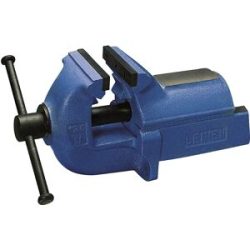 kaiserkraft Parallel-Schraubstock LEINEN JUNIOR, Vollgrauguss, blau, Backenbreite 125 mm