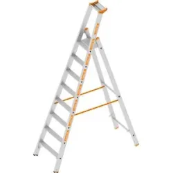 Stufen-Stehleiter, einseitig begehbar, 8 Stufen inkl. Plattform Layher