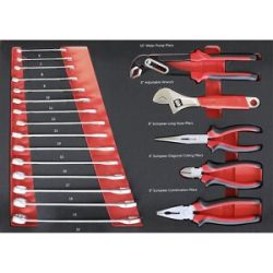kaiserkraft Werkzeug-Shadowboard, Maulschlüssel + Zangen, für BxT 525 x 390 mm, 20-teilig
