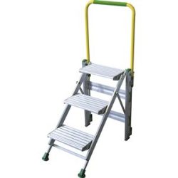 kaiserkraft Klapptreppe aus Leichtmetall, mit Sicherheitsbügel, 3 Stufen