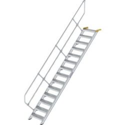 Industrietreppe, Stahl-Lochblechstufen, Stufenbreite 600 mm, 14 Stufen MUNK