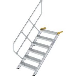 Industrietreppe, Stahl-Lochblechstufen, Stufenbreite 800 mm, 6 Stufen MUNK