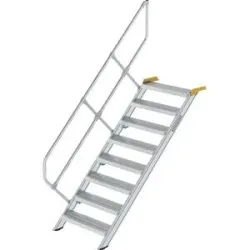 Industrietreppe, Stahl-Lochblechstufen, Stufenbreite 800 mm, 8 Stufen MUNK