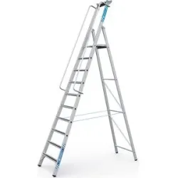 Alu-Stehleiter mit großer Plattform, mit beidseitigem Handlauf zum Selbstanbau, 10 Stufen ZARGES