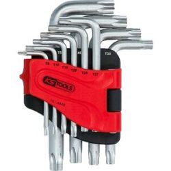 Winkelstiftschlüssel-Satz kurz, Torx mit Bohrung, 10 Teile KS Tools