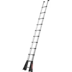 Teleskop-Anlegeleiter PRIME LINE, mit klappbaren Stabilisatoren, 80 mm Stufentiefe, 11 Stufen Telesteps
