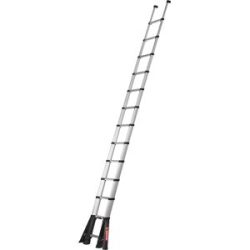 Teleskop-Anlegeleiter PRIME LINE, mit klappbaren Stabilisatoren, 80 mm Stufentiefe, 13 Stufen Telesteps