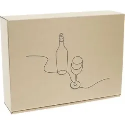 Flaschen-Geschenkkarton Wine Line, VE 25 Stk, für 3 Flaschen, Innen-LxB 360 x 260 mm ratioform