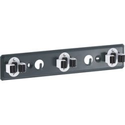 Gerätehalter für die Wand, mit 3 Handgriffen und 2 Haken, LxB 350 x 70 mm Mottez