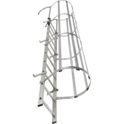 kaiserkraft Steigleiter mit Rückenschutz Typ ALM, Sprossen-BxT 440 x 30 mm, Alu, 20 Sprossen