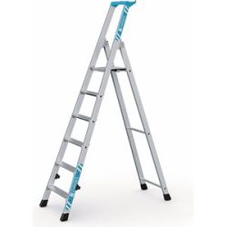 Stufenleiter klappbar, einseitig begehbar, mit Ablageschale, für leichten Einsatz, 6 Stufen inkl. Plattform ZARGES