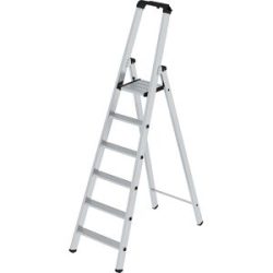 Stufen-Stehleiter, einseitig, Standard-Ausführung, 6 Stufen eurokraft pro