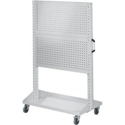 Werkzeug- und Materialwagen, Grundwagen mit 2 x 2 Lochplatten, Länge 1250 mm, grau ANKE