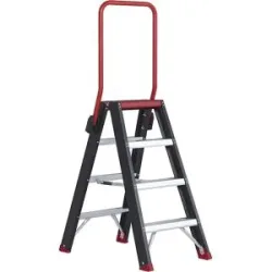 Sicherheits-Stehleiter, beidseitig begehbar, 2 x 4 Stufen Altrex