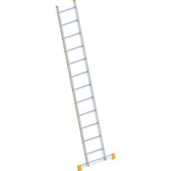 Alu-Anlegeleiter, mit Sprossen, Breite 450 mm, 12 Sprossen inkl. Traverse Layher