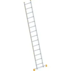 Alu-Anlegeleiter, mit Sprossen, Breite 450 mm, 14 Sprossen inkl. Traverse Layher