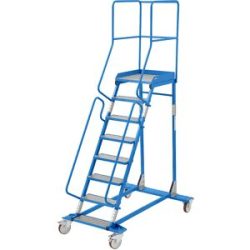 Mobile Podestleiter, Alu-Stufeneinlagen, 8 Stufen eurokraft pro