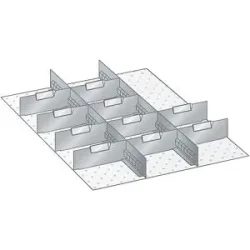 Schubladeneinteilung, 12-teilig, für Fronthöhe 50 mm LISTA