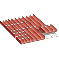 Schubladeneinteilungs-Set, Mulden, für Fronthöhe 50 mm, 42-teilig, 4 x 4 kleine Muldenteile LISTA