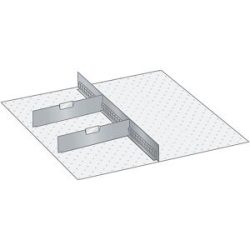 Schubladeneinteilungsmaterial-Set, 1 Schlitzwand und 2 Trennbleche, 3-teilig, für Fronthöhe 200 mm LISTA