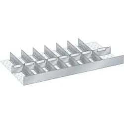 Schubladeneinteilungsset, Breite 1000 mm, 8 Schlitzwände, 8 Trennbleche LISTA