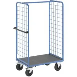 Etagenwagen mit Gitter-Seitenwänden, Vollgummireifen, Ladefläche 975 x 700 mm eurokraft pro