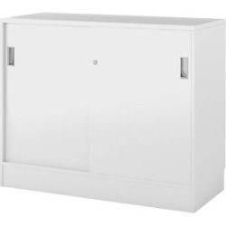 kaiserkraft Schrank Chicago, mit Schiebetüren, Schrank Chicago, BxTxH 1215 x 400 x 948 mm, weiß/weiß