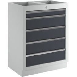 kaiserkraft Schubladen-Unterschrank, mit 5 Schubladen, HxBxT 910 x 680 x 460 mm