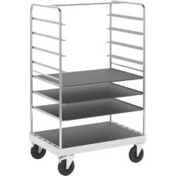 Multi-Etagenwagen, verzinkt, LxBxH 1200 x 800 x 1900 mm, 3 Böden, Lenkrollen mit Stopp Kongamek