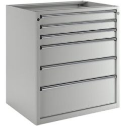 Schubladenschrank ohne Platte, Breite 910 mm, Schubladentraglast 200 kg, 6 Schubladen, Front lichtgrau ANKE